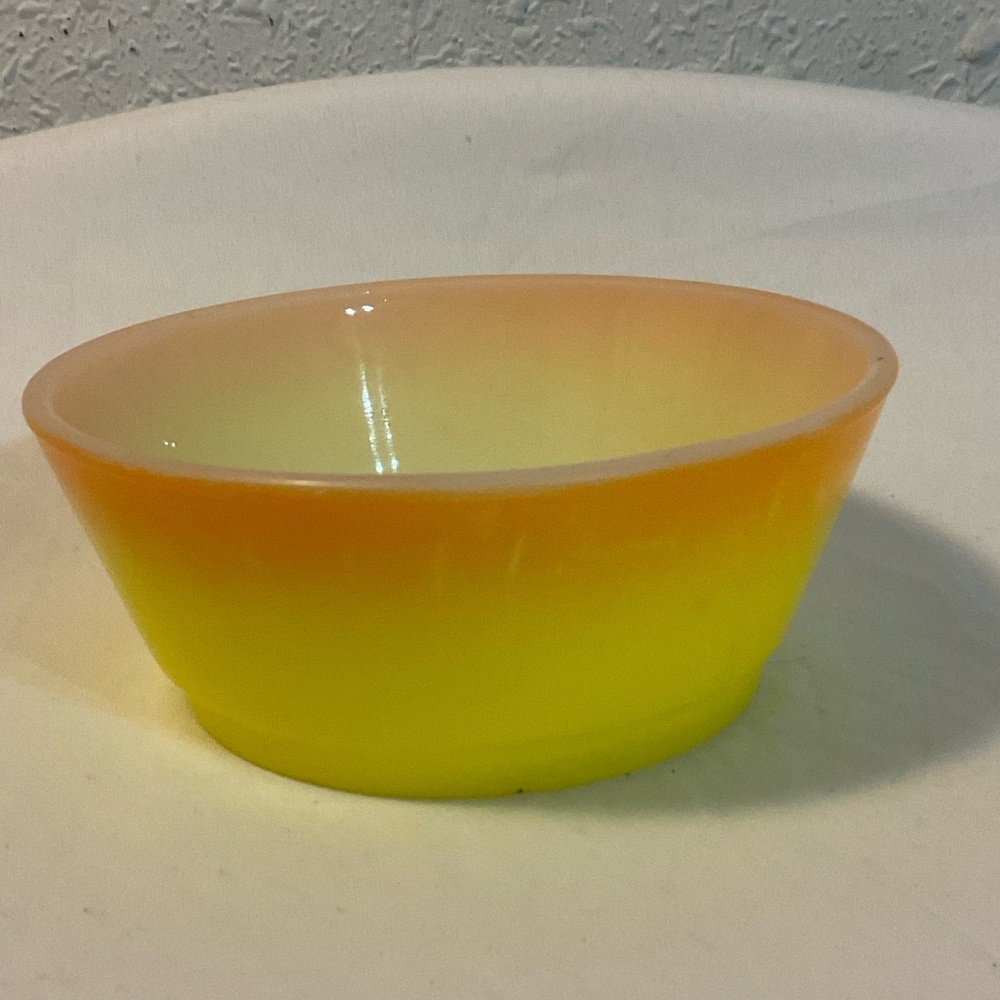 Vintage Anchor Hocking small bowl yellow and orange